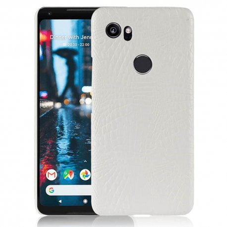 Carcasa Google Pixel 2 XL Cuero Estilo Croco Blanca