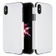 Funda FIbra Carbono Iphone X Flexible Blanca