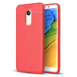 Funda Xiaomi Redmi 5 Plus Tpu Cuero 3D Roja