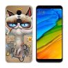 Funda Xiaomi Redmi 5 Plus Gel Dibujo Gato Feo