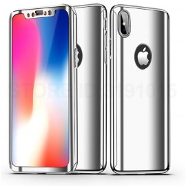 Funda Iphone X Aluminio 360 Completa Gris Plata