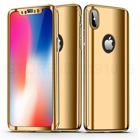 Carcasa iPhone X / iPhone XS Borde Metalizado (Dorado)
