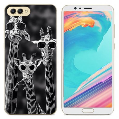 Funda Honor View 10 Gel Dibujo Jirafa