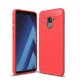Funda Samsung Galaxy A8 2018 Gel Hybrida Cepillada Roja