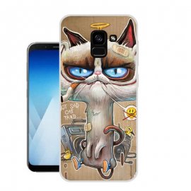 Funda Samsung Galaxy A8 2018 Gel Dibujo Gato Cool