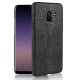 Carcasa Samsung Galaxy A8 2018 Cuero Estilo Croco Negra