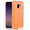 Carcasa Samsung Galaxy A8 2018 Cuero Estilo Croco Naranja