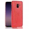 Carcasa Samsung Galaxy A8 2018 Cuero Estilo Croco Rojo
