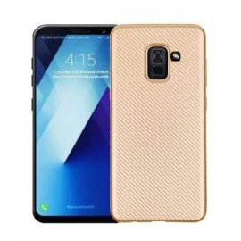 Funda Samsung Galaxy A8 2018 Gel Carbono Dorada