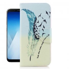 Funda Libro Samsung Galaxy A8 2018 Pajaros