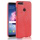 Carcasa Huawei P Smart Cuero Estilo Croco Roja