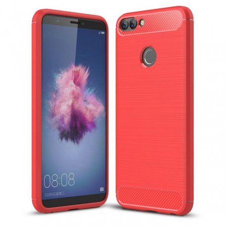 Funda Huawei P Smart Gel Hybrida Cepillada Roja