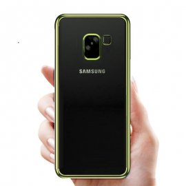 Funda Gel Samsung Galaxy A8 2018 con bordes Dorados