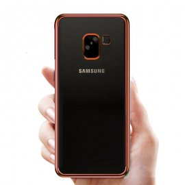 Funda Gel Samsung Galaxy A8 2018 con Borde Rosa