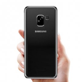Funda Gel Samsung Galaxy A8 2018 con Borde Gris