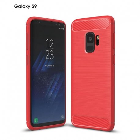 Funda Samsung Galaxy S9 Gel Hybrida Cepillada Roja