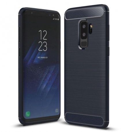 Funda Samsung Galaxy S9 Plus Gel Hybrida Cepillada Azul