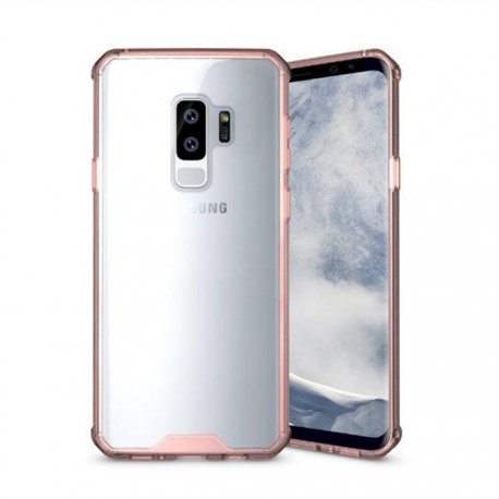 Funda Samsung Galaxy S9 Hybrid Transparente con bordes Rosa