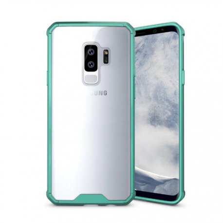 Funda Samsung Galaxy S9 Hybrid Transparente con bordes Verde