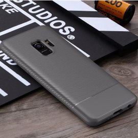 Funda Samsung Galaxy S9 TPU Fibra Carbono Gris