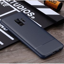 Funda Samsung Galaxy S9 TPU Fibra Carbono Azul