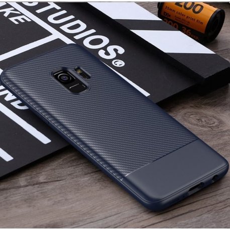 Funda Samsung Galaxy S9 TPU Fibra Carbono Azul