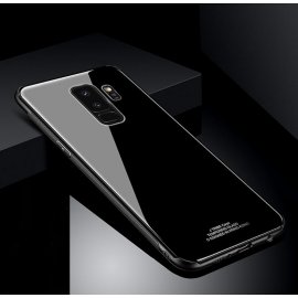 Funda Samsung Galaxy S9 Plus Silicone con trasera Cristal Templado Negro