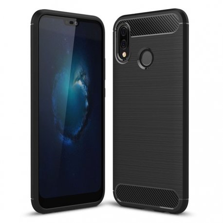 Funda Huawei P20 Lite Gel Hybrida Cepillada Negra