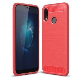 Funda Huawei P20 Lite Gel Hybrida Cepillada Roja