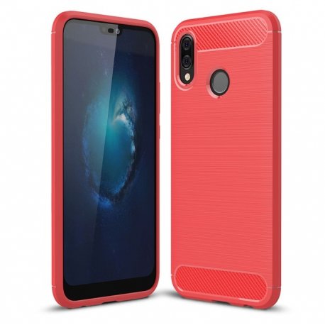 Funda Huawei P20 Lite Gel Hybrida Cepillada Roja