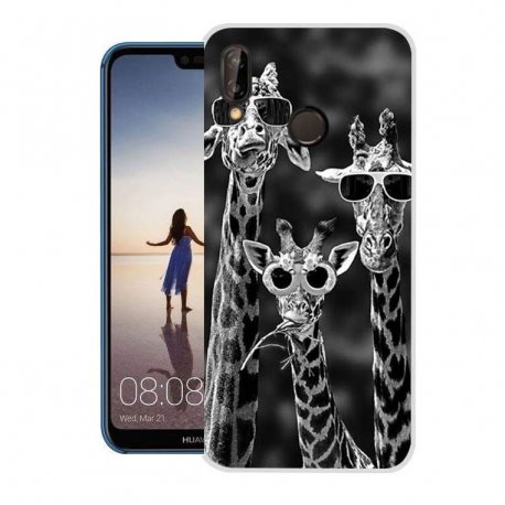 Funda Huawei P20 Lite Gel Dibujo Jirafas