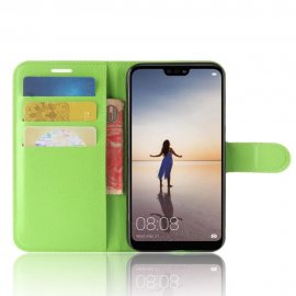 Funda cuero Flip Huawei P20 Lite Verde