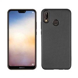 Funda Huawei P20 Lite TPU Fibra Carbono Negra