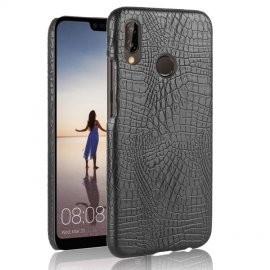 Carcasa Huawei P20 Lite Cuero Estilo Croco Negra