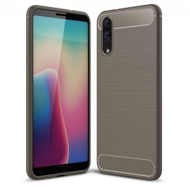 Funda Huawei P20 Gel Hybrida Cepillada Gris