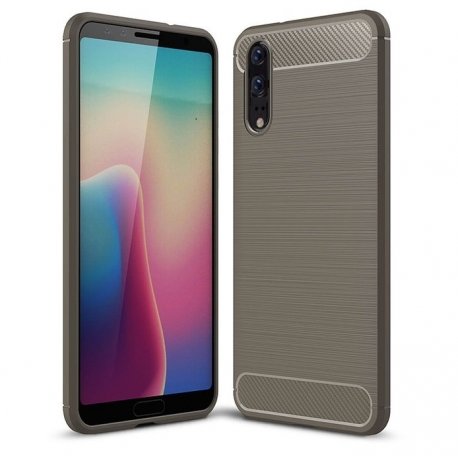 Funda Huawei P20 Gel Hybrida Cepillada Gris