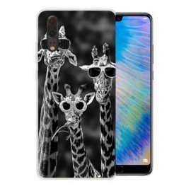 Funda Huawei P20 Gel Dibujo Jirafa