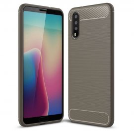 Funda Huawei P20 Pro Gel Hybrida Cepillada Gris