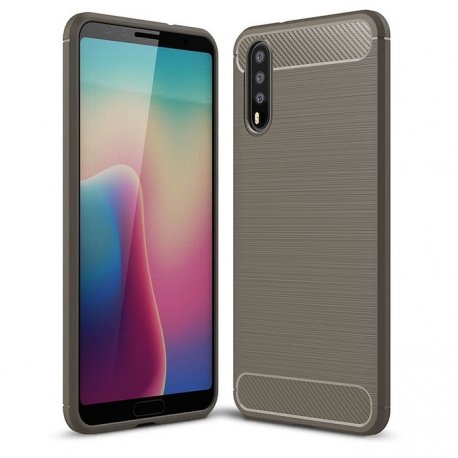 Funda Huawei P20 Pro Gel Hybrida Cepillada Gris