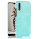 Carcasa Huawei P20 Cuero Estilo Croco Turquesa