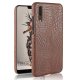 Carcasa Huawei P20 Cuero Estilo Croco Marron