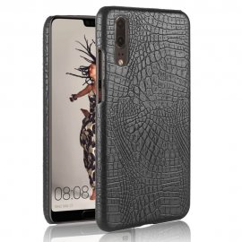 Carcasa Huawei P20 Cuero Estilo Croco Negra