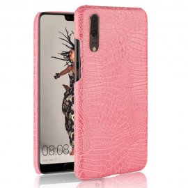 Carcasa Huawei P20 Cuero Estilo Croco Rosa