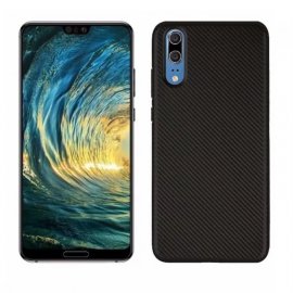 Funda Huawei P20 TPU Fibra Carbono Negra