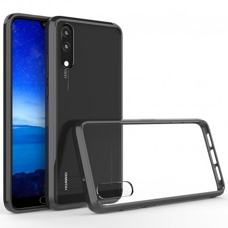 Funda Huawei P20 Hybrid Transparente con bordes Negro