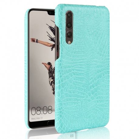 Carcasa Huawei P20 Pro Cuero Estilo Croco Turquesa