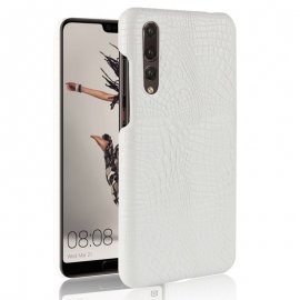 Carcasa Huawei P20 Pro Cuero Estilo Croco Blanca