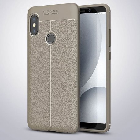 Funda Xiaomi Redmi Note 5 Pro Tpu Cuero 3D Gris