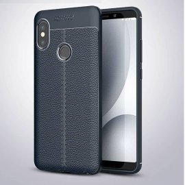 Funda Xiaomi Redmi Note 5 Pro Tpu Cuero 3D Azul