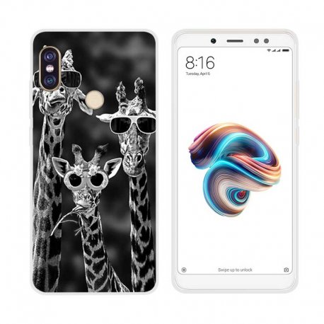 Funda Xiaomi Redmi Note 5 Pro Gel Dibujo jirafa
